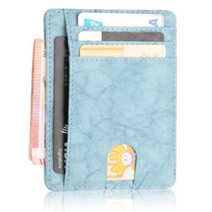 portefeuille femme compact coloré RFID petit format BLEU