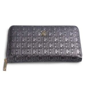 portefeuille long femme argent