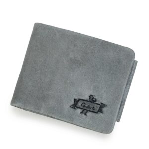 portefeuille cuir homme 3 volets gris fermé