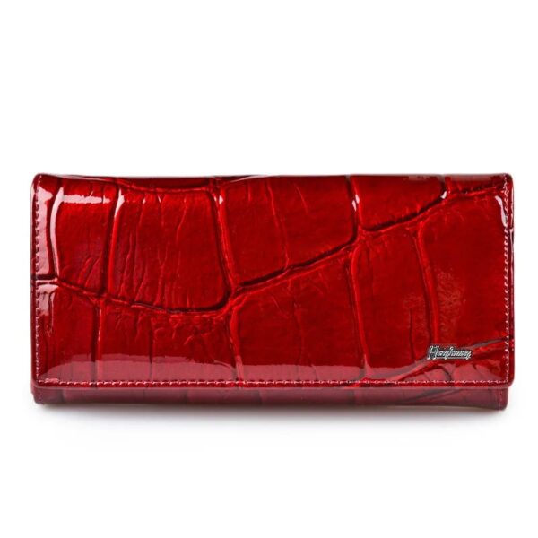 sac portefeuille compagnon femme effet glacé rouge