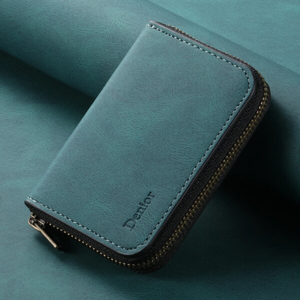 portefeuille porte carte homme femme RFID anti piratage bleu