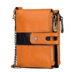 Portefeuille à chaîne cuir PU orange