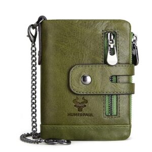 portefeuille biker petit format vert