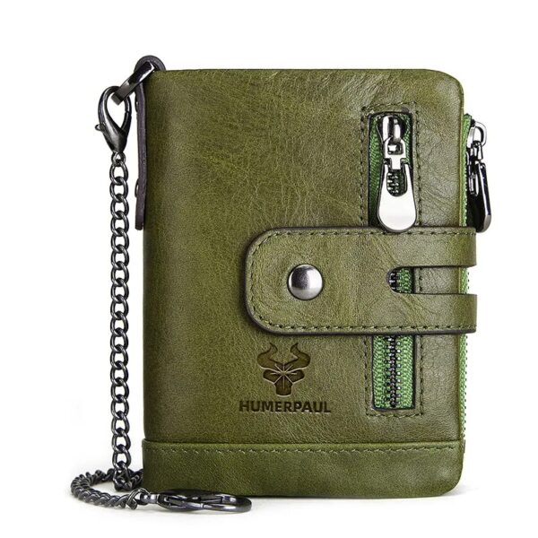 portefeuille biker petit format vert