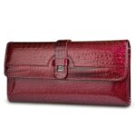 sac portefeuille crocodile femme compagnon bordeaux