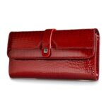 sac portefeuille crocodile femme compagnon rouge