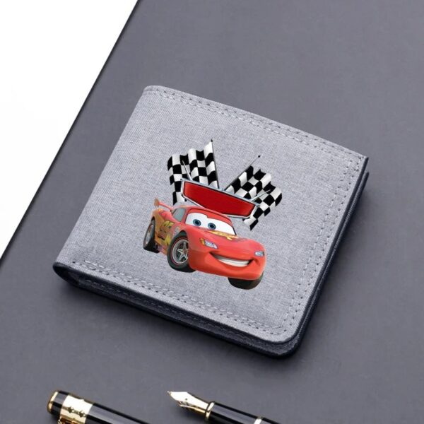 portefeuille enfant porte carte course automobile gris