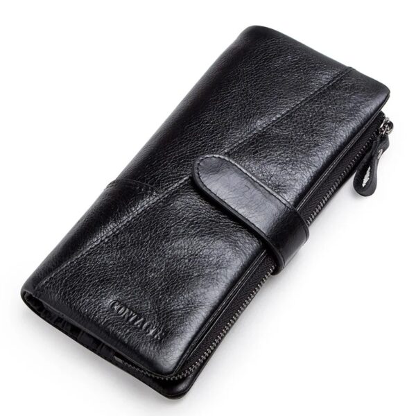 portefeuille long homme grand format en cuir 3 volets noir