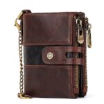 Portefeuille à chaîne cuir PU marron