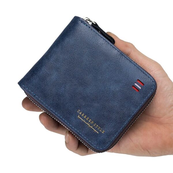 portefeuille porte monnaie pour ado zippé bleu